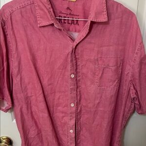 Tommy Bahama Men's Casual Pink Button Down Shirt